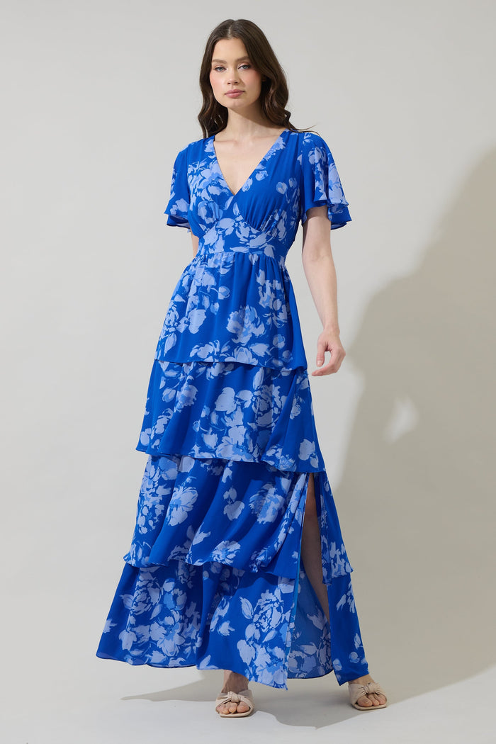 Lilith Floral Amabel Tiered Maxi Dress