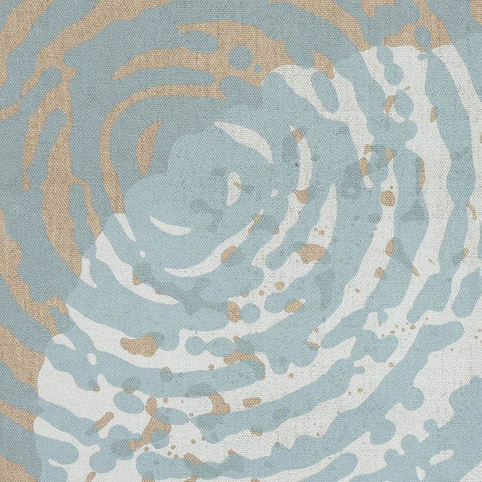 Heath House Industries Linen Screen Print White and Blue Detail