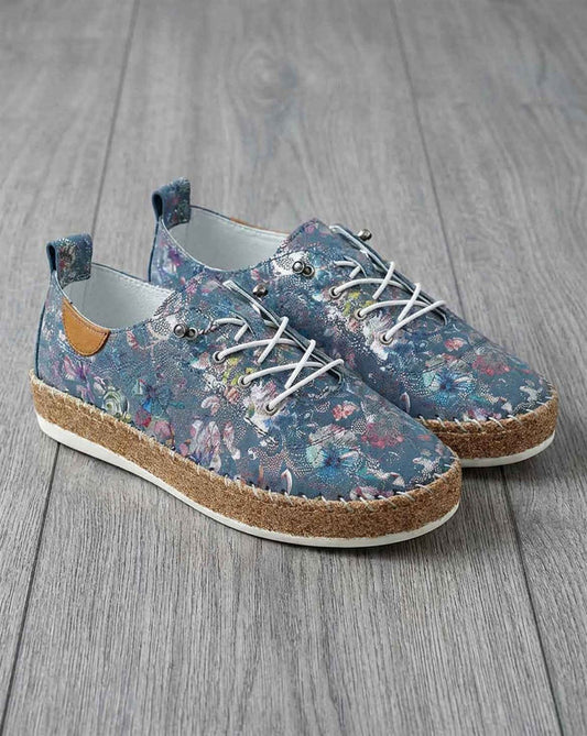Lunar Iva Lace Up Shoe - Blue - Country Collection