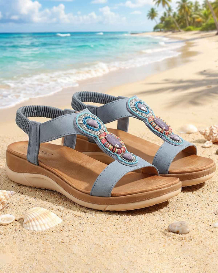Lunar Kay Slip On Sandal - Blue - Country Collection