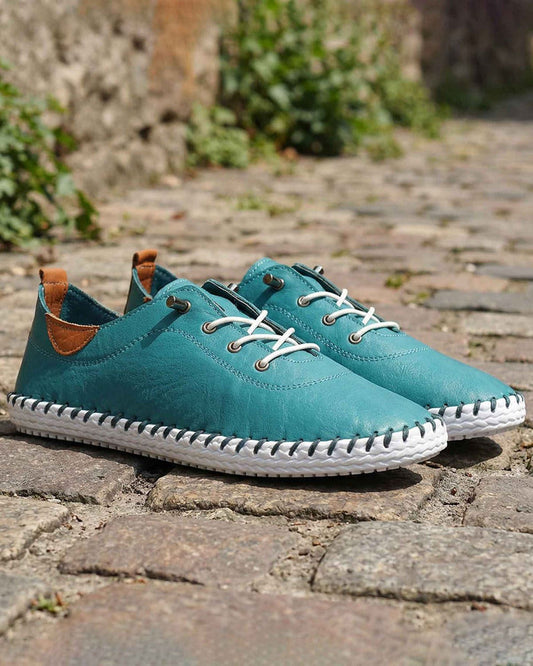 Lunar Leather St Ives Shoe - Teal - Country Collection