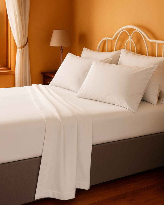 Luxury Flannelette Sheets - White - Country Collection