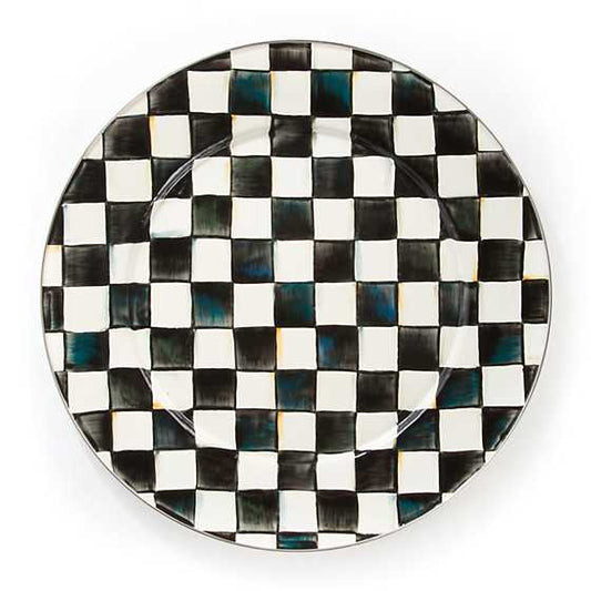 Mackenzie Childs Serving Platter Courtly Check Round