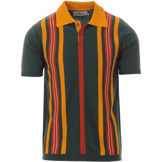 MADCAP Farlowe Mod Stripe Knit Polo Top PP