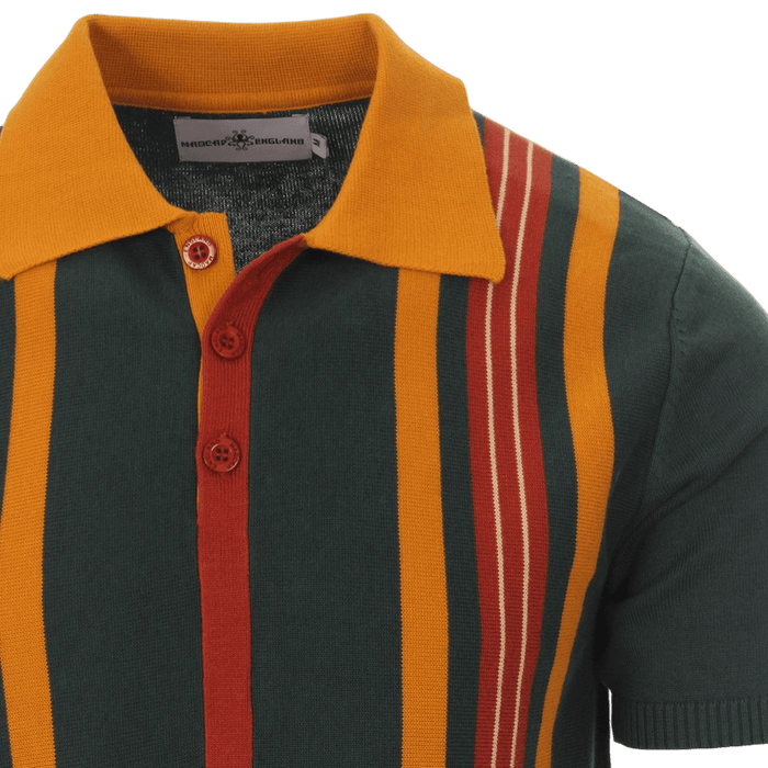 MADCAP Farlowe Mod Stripe Knit Polo Top PP