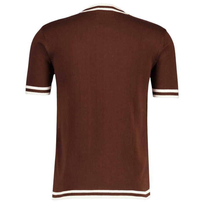 MADCAP Rainmaker Retro 70s Step Jacquard Knit Tee in Potting Soil