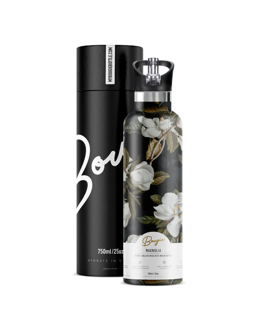 Magnolia | Dark Floral Magnolia 25oz Insulated Water Bottle