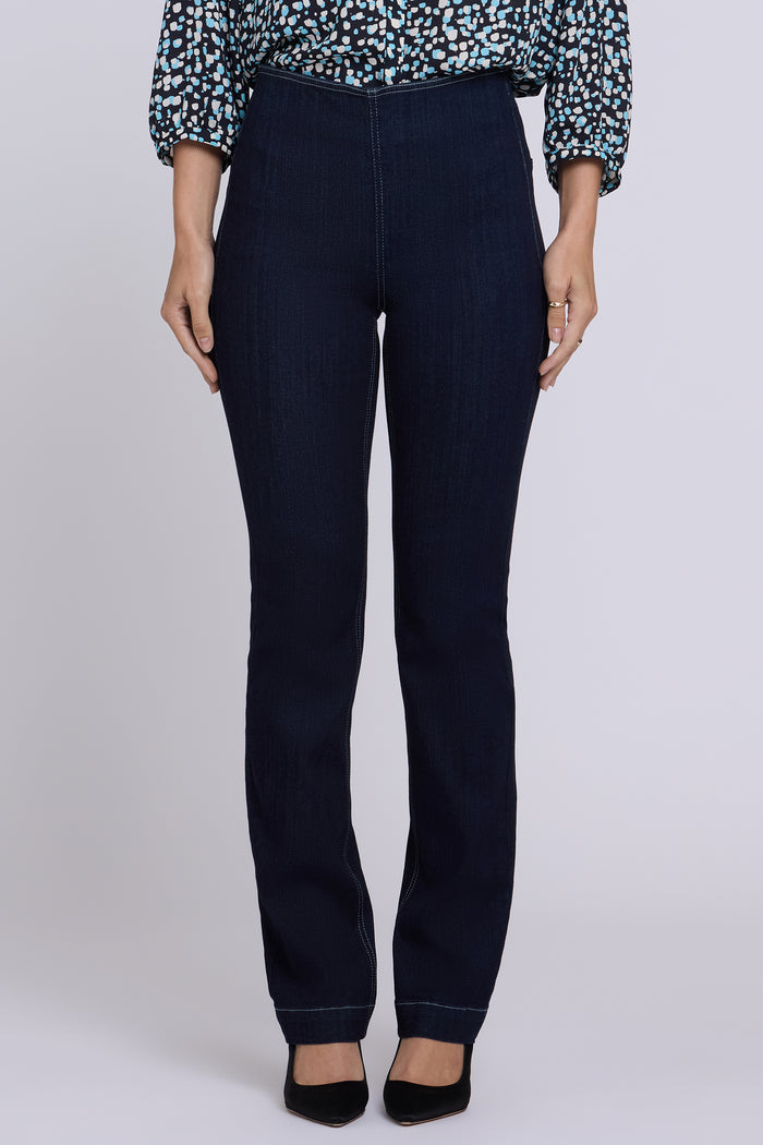 Marilyn Straight Pull-On Jeans - Rinse