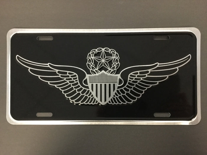 Master Aviator Wing Embossed License Plate