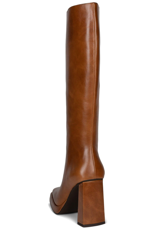MAXIMAL-3 Jeffrey Campbell Knee-High Boot Tan Shiny