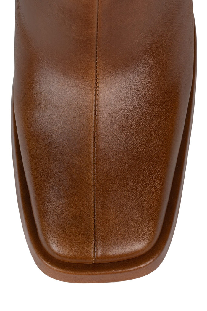 MAXIMAL-3 Jeffrey Campbell Knee-High Boot Tan Shiny