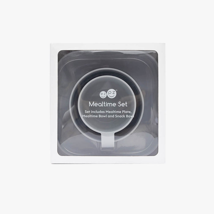 Mealtime Set in Pewter / ezpz Basics for Big Kids / Plates and Bowls #color_pewter