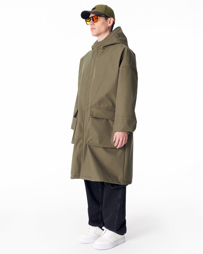 Men's Waterproof Softshell Long Jacket in Khaki (3)