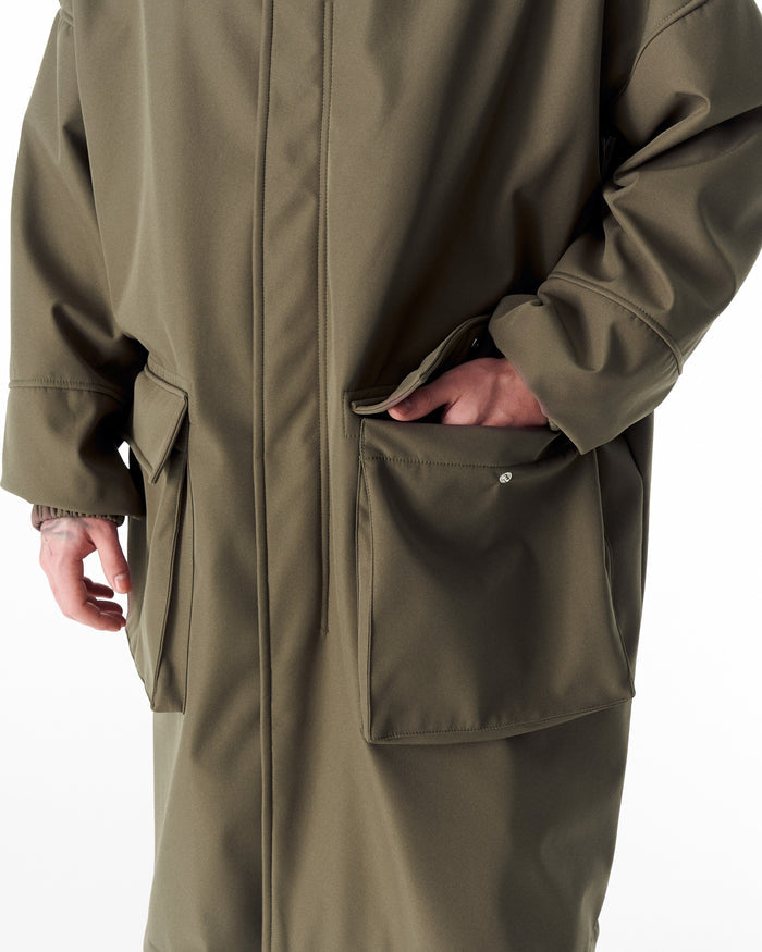 Men's Waterproof Softshell Long Jacket in Khaki (7)
