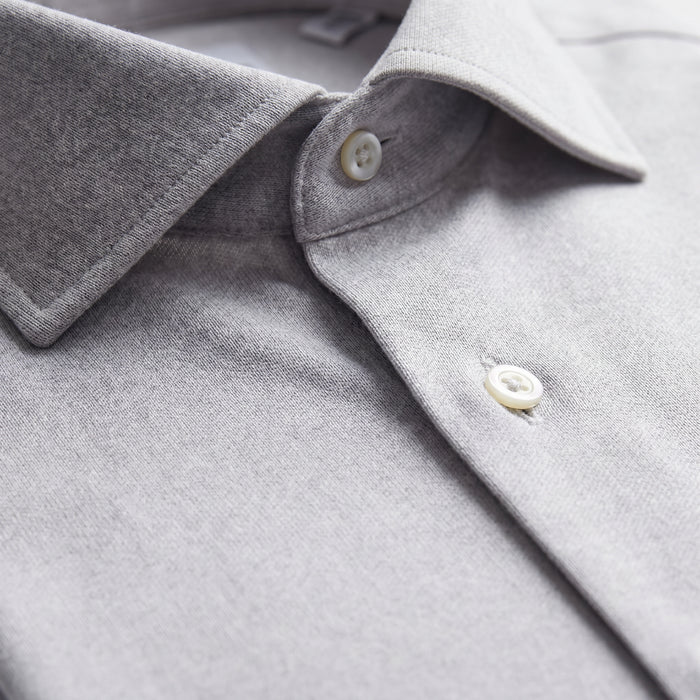 Modern 4Flex Stretch Knit Shirt fabric detail (89% cotton, 11% elastane) — Emanuel Berg