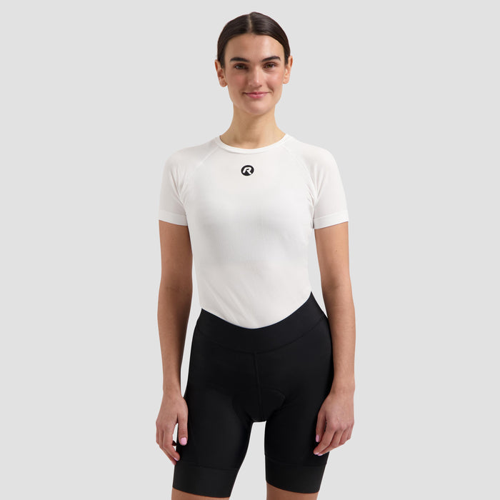 Rogelli Modesta korte fietsbroek zonder bretels dames zwart gedragen voorkant.