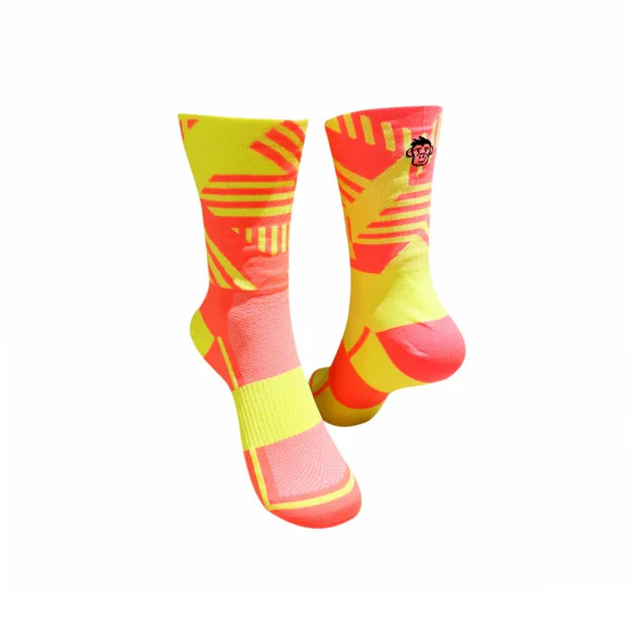 Monkey Sox Classic Track Sports Crew | Orange & Yellow
