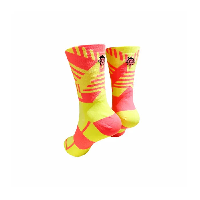 Monkey Sox Classic Track Sports Crew | Orange & Yellow