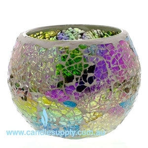 Mosaic - Soft Green & Purple Crackle - Large