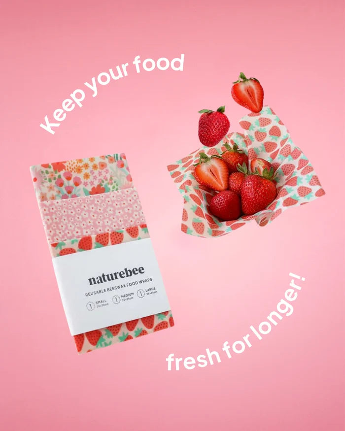 Nature Bee Beeswax Wrap Variety Set- Pink