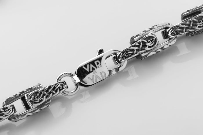 vkngjewelry Bracelet Norse Heritage Ornament Link Bracelet Sterling Silver Jewelry