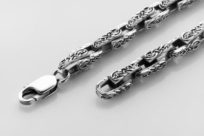 vkngjewelry Bracelet Norse Heritage Ornament Link Bracelet Sterling Silver Jewelry