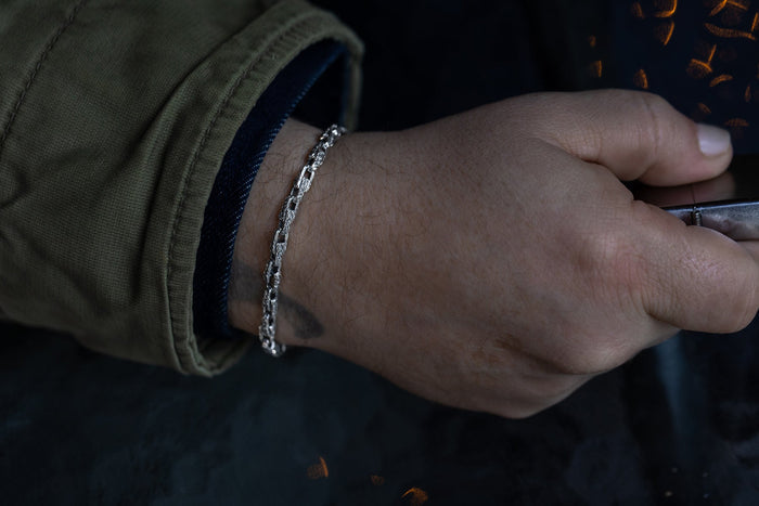 vkngjewelry Bracelet Norse Heritage Ornament Link Bracelet Sterling Silver Jewelry