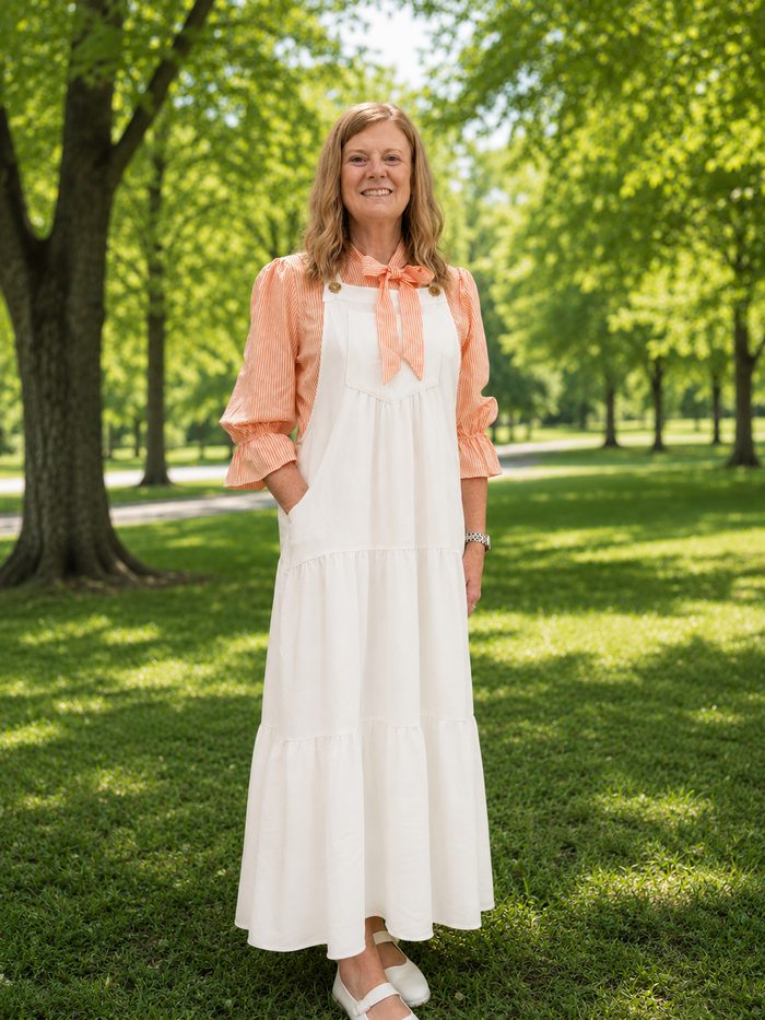 Olive-Overall Jumper Dress-Ivory