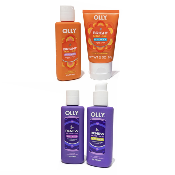 OLLY Rise & Rest Travel Set - includes four travel sized essentials