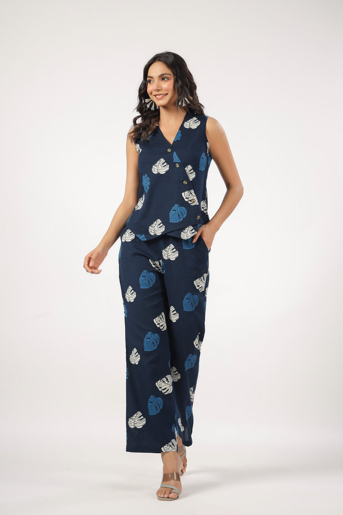 Palm Refresher Vest Cotton Flex Co-ord Set