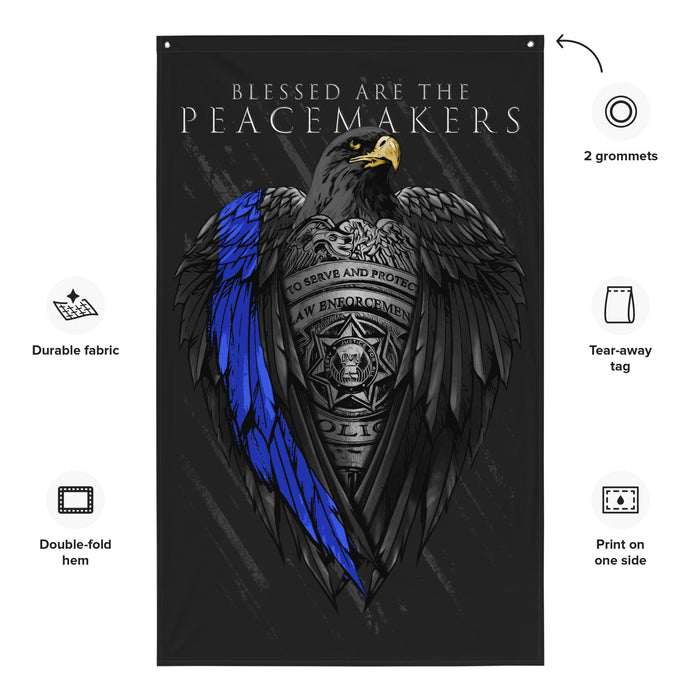 Peacemakers Black Eagle Wall Flag