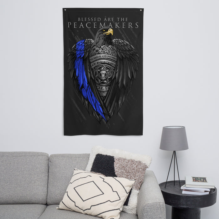 Peacemakers Black Eagle Wall Flag