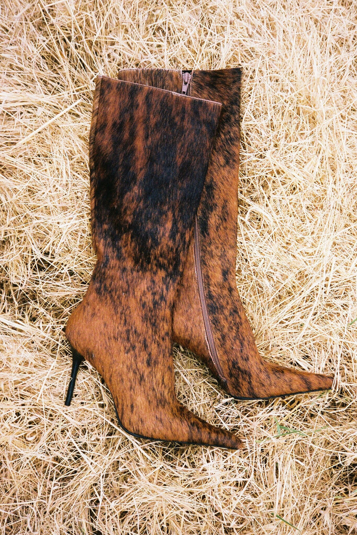 PROPOSAL-F Jeffrey Campbell Stiletto Boots Black Brown Combo
_hover