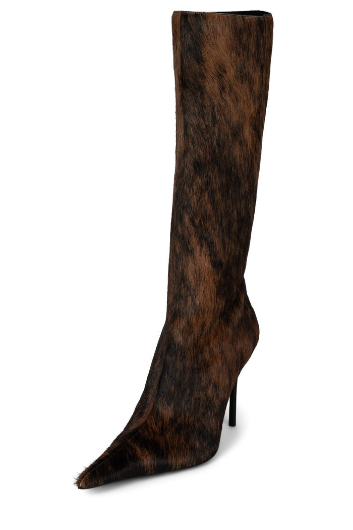 PROPOSAL-F Jeffrey Campbell Stiletto Boots Black Brown Combo