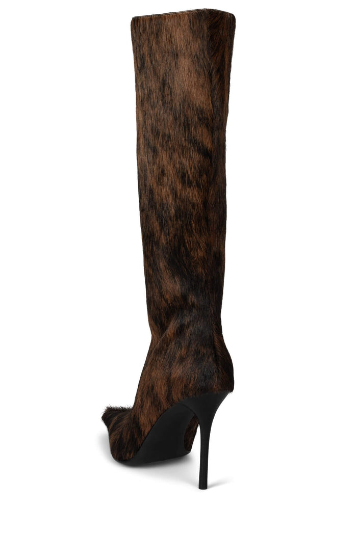 PROPOSAL-F Jeffrey Campbell Stiletto Boots Black Brown Combo