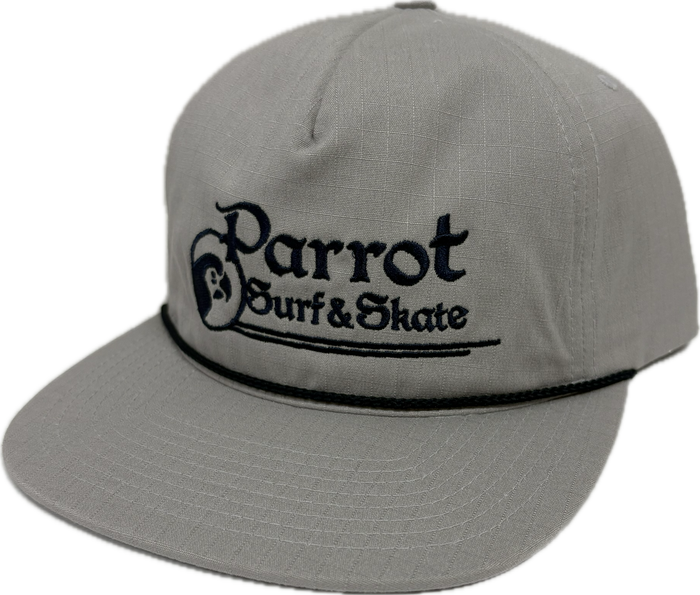 Parrot Surf & Skate PSS Stitch Flat Bill Snapback Hat front view