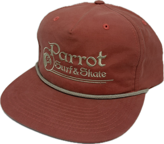 Parrot Surf & Skate PSS Stitch Flat Bill Snapback Hat front view