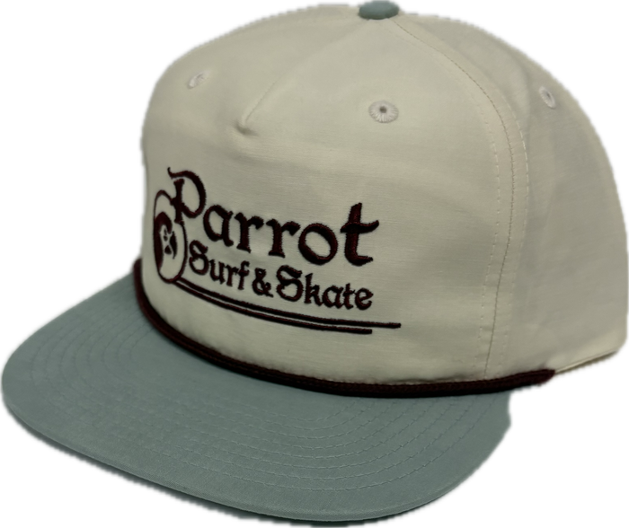 Parrot Surf & Skate PSS Stitch Flat Bill Snapback Hat front view
