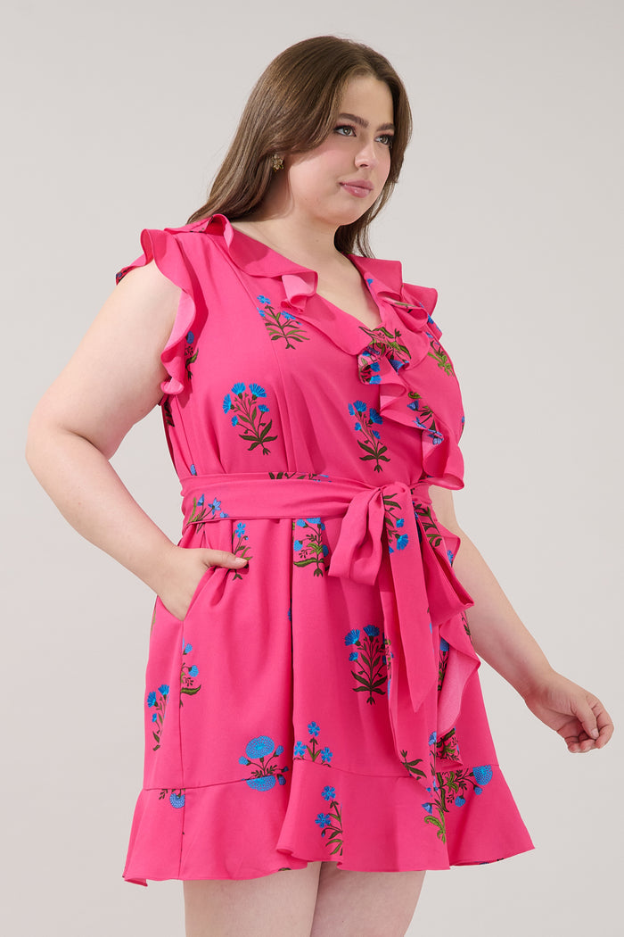 Radiant Ruffle Wrap Dress Genora Floral Curve