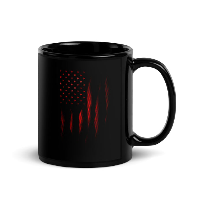 Red Carbon Onyx American Flag Mug