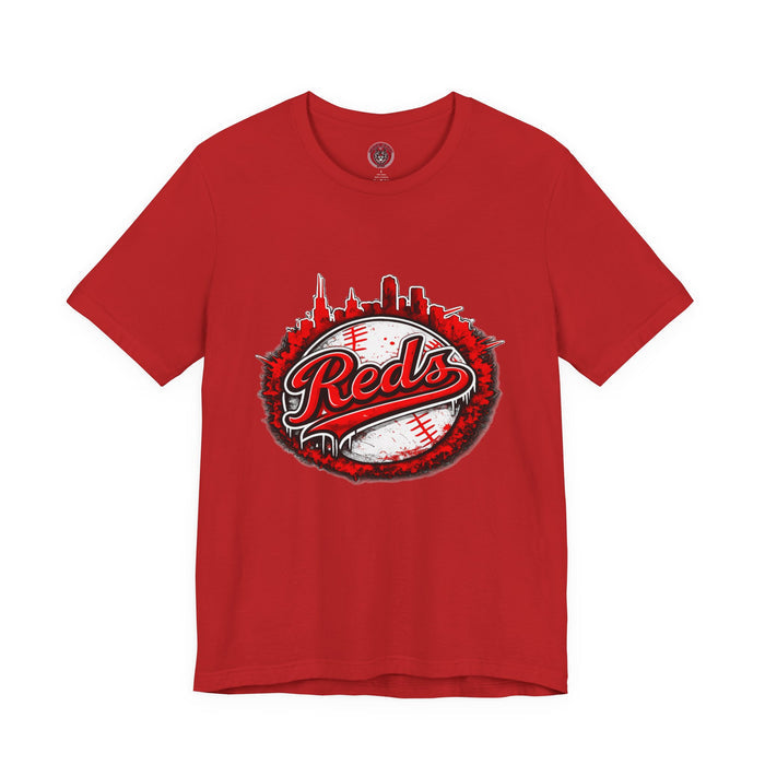 Reds Baseball Graphic Tee — City Skyline Baseball Design