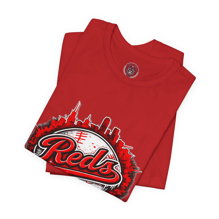 Reds Baseball Graphic Tee — City Skyline Baseball Design
