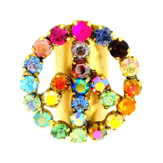 RING PEACE SIGN OR BUST-R4471 : MULTI