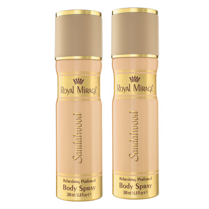 Royal Mirage Sandalwood Perfumed Body Spray 200ml Pack of 2