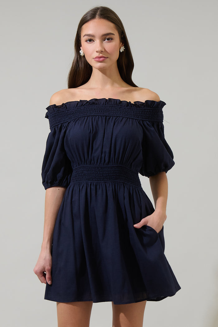 Sairy Ruffle Off the Shoulder Mini Dress