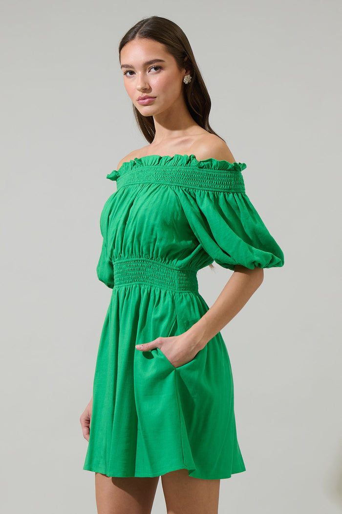 Sairy Ruffle Off the Shoulder Mini Dress