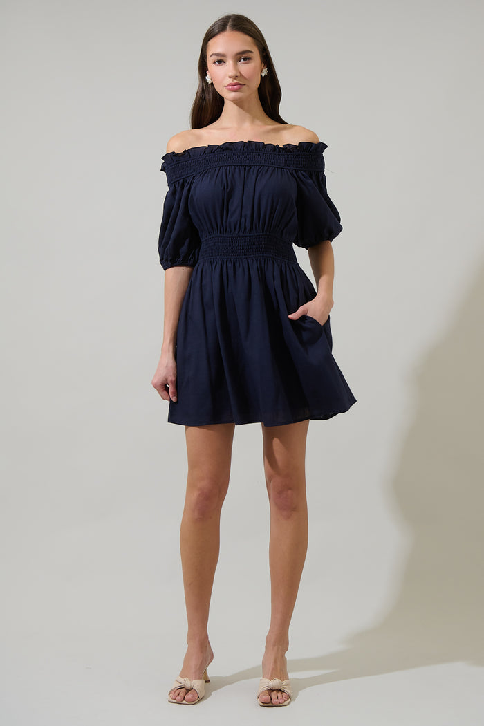 Sairy Ruffle Off the Shoulder Mini Dress