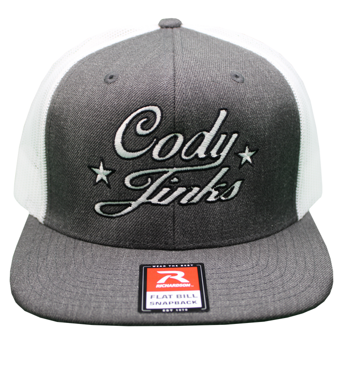 Script Flatbill Dk Gry/White Hat