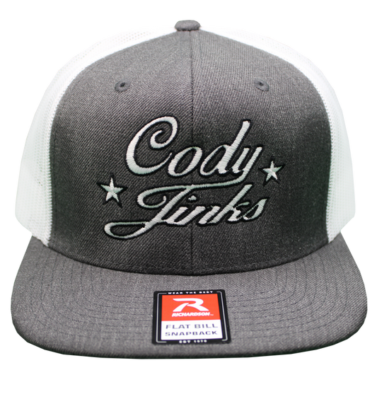 Script Flatbill Dk Gry/White Hat