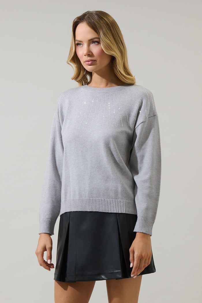 Shanice Rhinestone Knit Sweater